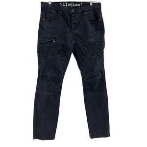 Mens Size 38 Black Jeans Kilogram Biker Pants